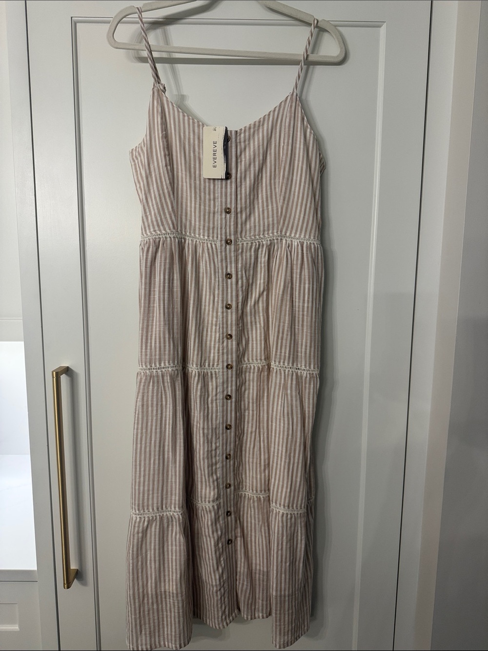 Sundry Striped Button-Front Maxi Dress NWT